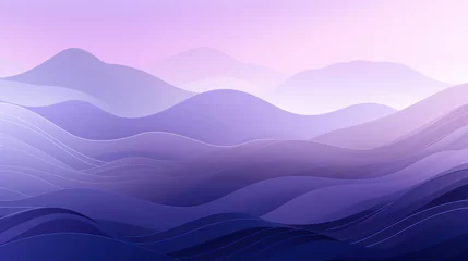 Schilderijen op glas abstract background with mountains in three shades of purple © Terablete