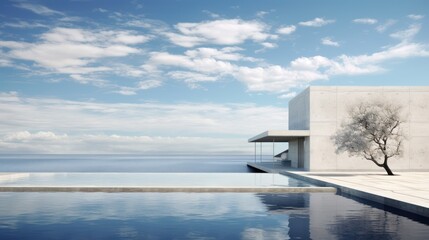 Modernist style houses with a swimming pool