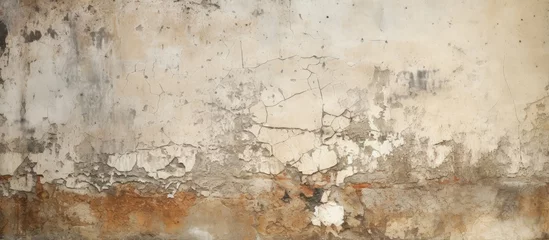 Papier Peint photo Vieux mur texturé sale Background of stone grunge texture showing an imperfect aged wall with cracks and peeling paint