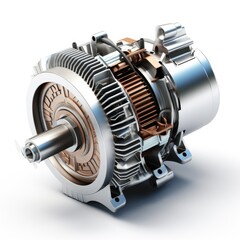 Electric motor on white background