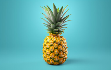 Pineapple on a solid blue background