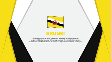 Brunei Flag Abstract Background Design Template. Brunei Independence Day Banner Cartoon Vector Illustration. Brunei Design