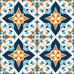 Seamless pattern Circle Moroccan or Middle Eastern Motifs fusion Ethnic ornament.
