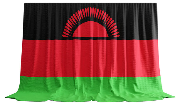 Chichewa Flag Curtain in 3D Rendering Embracing Malawi's Natural Beauty