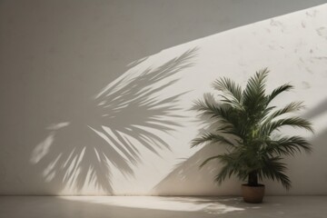 Mediterranean Shadows Palm Tree Silhouette made with Generative AI