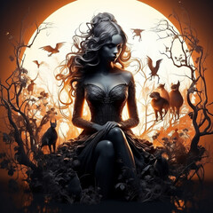 Halloween gothic girl