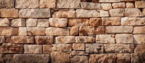 Background of an aged beige brick wall