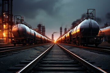 Oil transportation at refinery. Generative AI