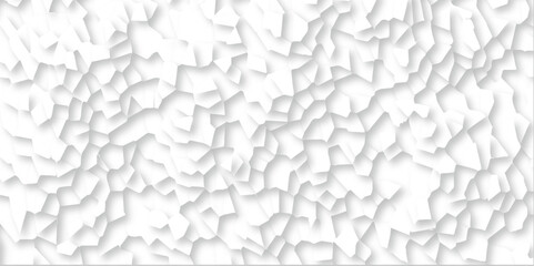 Abstract white paper cut shadows background realistic crumpled paper decoration textured with multi layers.Broken tiles mosaic seamless pattern.white gravel texture wallpaper. vector illustration.