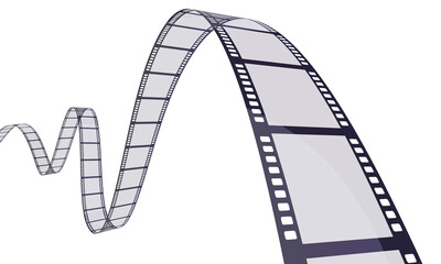 3d render Film Reel strip (clipping path)