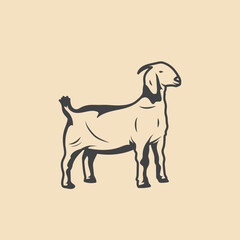 Goat Retro vector Stock Illustration