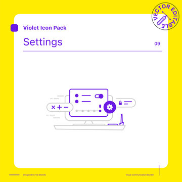 Outline User Interface - Settings vector illustration 
