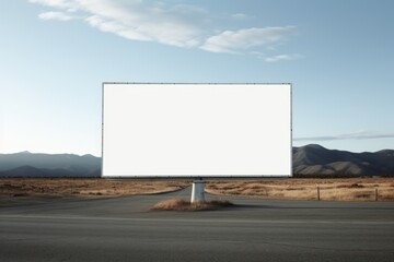 Blank advertising billboard on the roadside