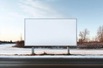Fototapeta premium Blank advertising billboard on the roadside