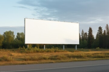 Blank advertising billboard on the roadside