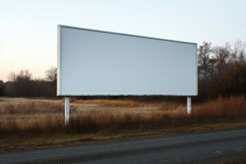 Blank advertising billboard on the roadside