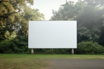 blank billboard in city park