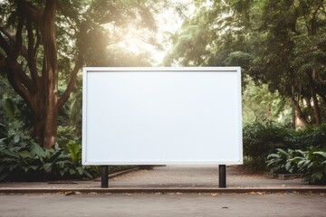 Fototapeta premium blank billboard in city park square