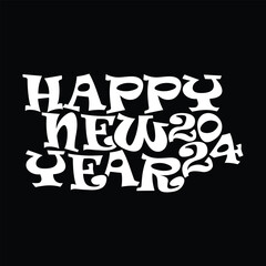happy new year typography design