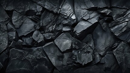 Textured Landscape: Dark Gray Cracked Granite Surface. Generative ai
