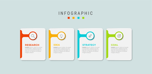 Business infographic template design icons 4 options or steps
