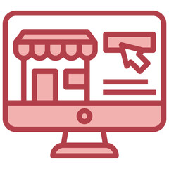 ONLINE SHOPPING filled outline icon,linear,outline,graphic,illustration