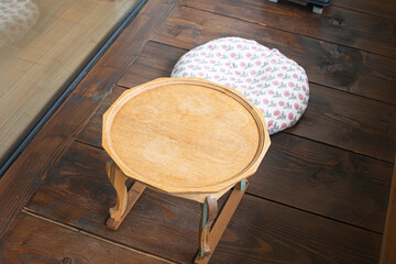Korean traditional small portable dining table and cushion