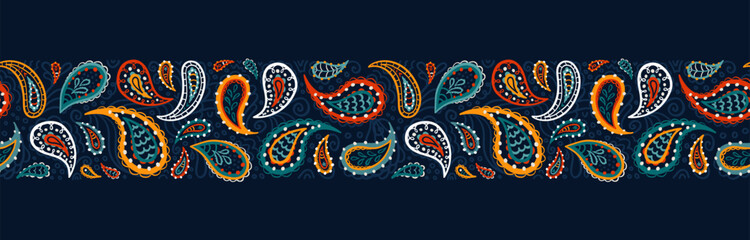 Lovely hand drawn Paisley seamless pattern, abstract background, great for textiles, banners, wallpapers - vector design