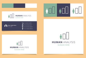 Human analysis logo design with editable slogan. Branding book and business card template.
