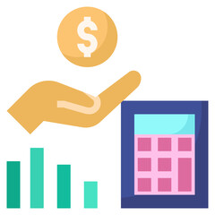 BUDGET filled outline icon,linear,outline,graphic,illustration