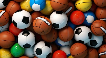 A pile of sport ball