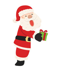 Funny Santa Claus with blank banner