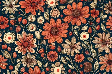 Foto op Canvas seamless floral pattern generated by AI technology © abdur