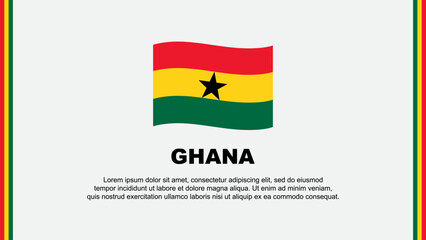 Ghana Flag Abstract Background Design Template. Ghana Independence Day Banner Social Media Vector Illustration. Ghana Cartoon