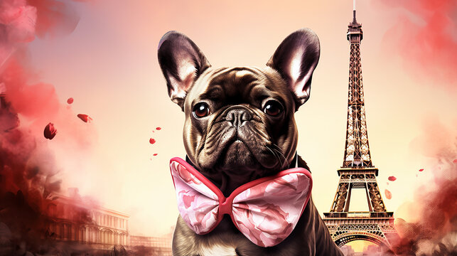Paris Animal, Estampa de cachorro , Luxo  Pintura