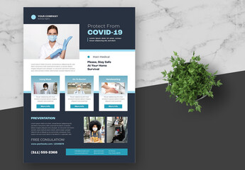 White and Blue Medical Virus Protection Flyer