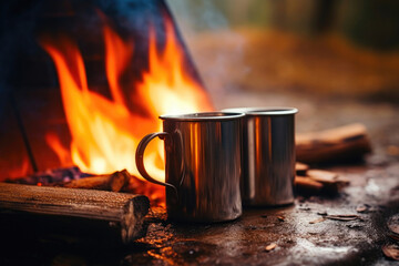 Coffee, Rain, and Bonfire in Autumn