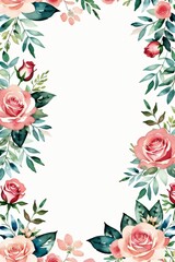 Obraz premium spring flower frame background with watercolor made with Generative AI