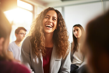 Obraz premium Learning Together: Teacher and High School Class