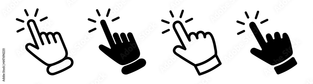 Poster vector hand cursors icons click set