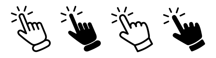 Obraz premium Vector hand cursors icons click set