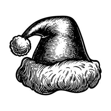 Christmas Santa Claus hat sketch