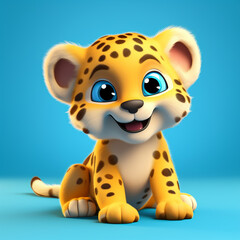 3d cute cartoon leopard realistic 3d animal 