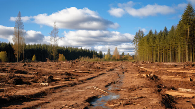 Waldsterben, Klima, B&auml;ume, Wald, roden, Kaputt, zerst&ouml;rt, Bach, Gebirge, krank
