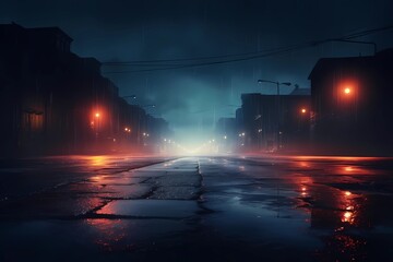 night city, wet asphalt