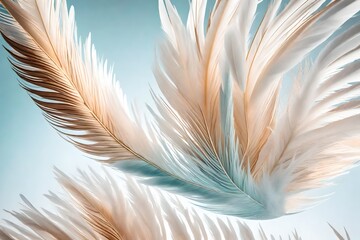 white feathers background generated by AI technology