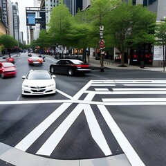 大都会の交差点の真ん中で F