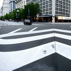 大都会の交差点の真ん中で A