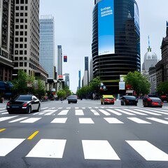 大都会の交差点の真ん中で C