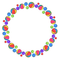 colorful child toy ball round frame